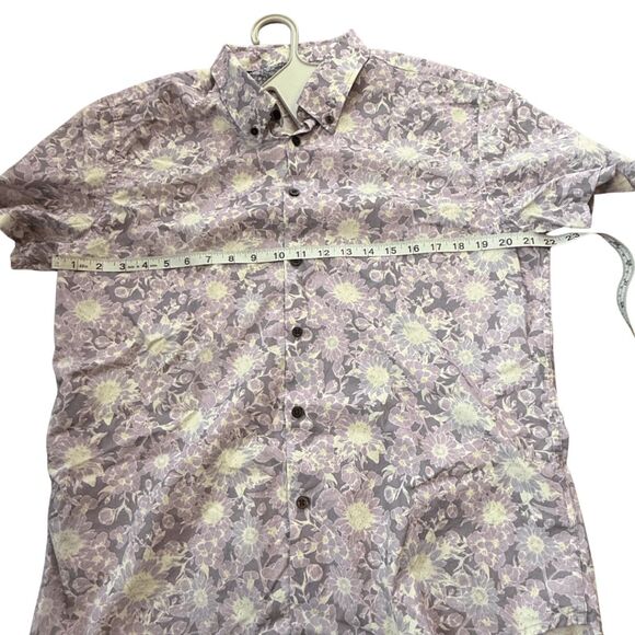 Lords of Harlech Men's Tim Sunflowers Cotton Button Down Shirt Lavender Sz Large - Picture 6 of 8
